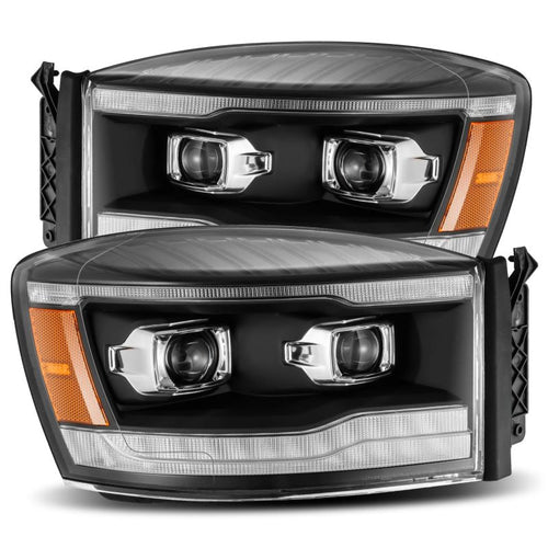 AlphaRex 06-08 Dodge Ram PRO-Series Halogen Projector Headlights Black OffRoadUSA.com