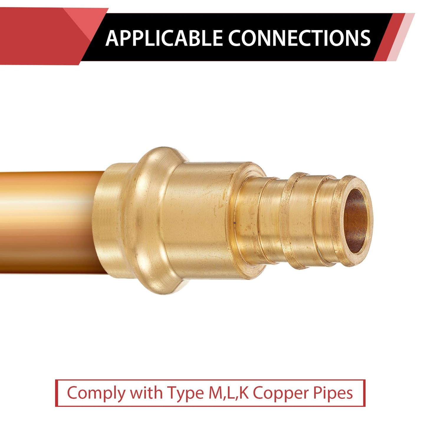 1-1/4" Press x 1-1/4" PEX Expansion Brass Adapter (Lead Free)