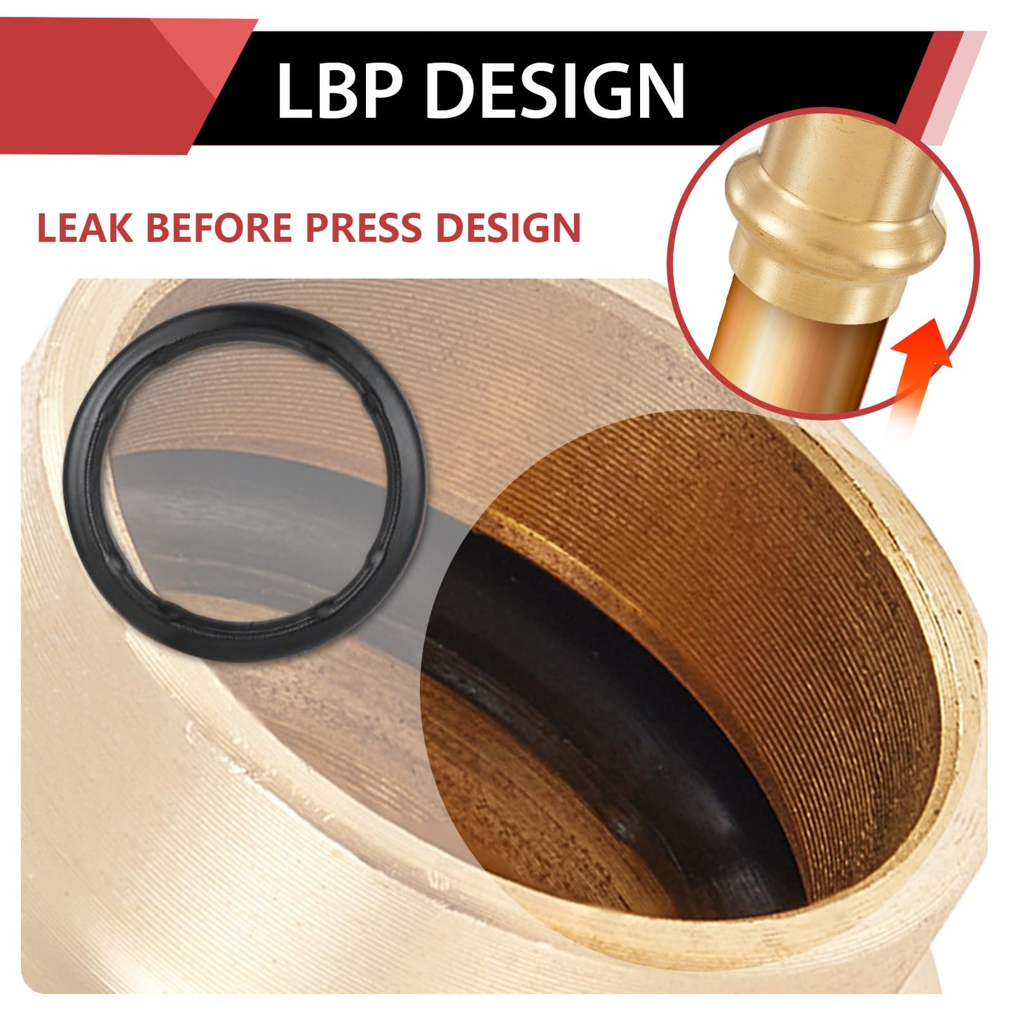 1-1/4" Press x 1-1/4" PEX Expansion Brass Adapter (Lead Free)