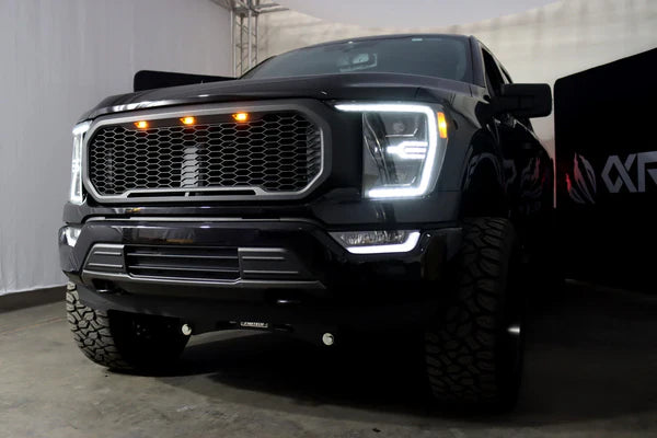 AlphaRex 21-23 Ford F150 / 21-23 Ford F150 Raptor LUXX-Series LED Projector Headlights Alpha-Black