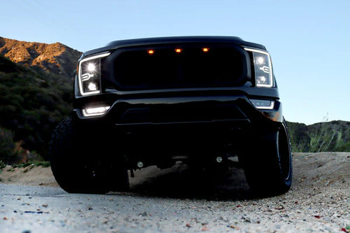AlphaRex 21-23 Ford F150 / 21-23 Ford F150 Raptor LUXX-Series LED Projector Headlights Black OffRoadUSA.com