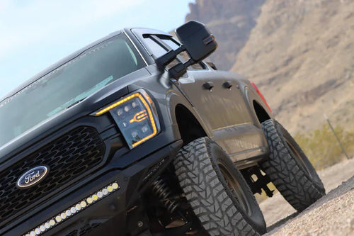 AlphaRex 21-23 Ford F150 / 21-23 Ford F150 Raptor NOVA-Series LED Projector Headlights Alpha-Black OffRoadUSA.com