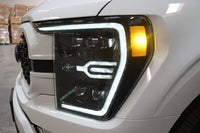 AlphaRex 21-23 Ford F150 / 21-23 Ford F150 Raptor NOVA-Series LED Projector Headlights Alpha-Black OffRoadUSA.com