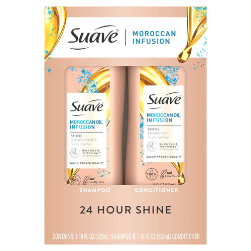 Suave Moroccan Oil Infusion Shampoo and Conditioner Set; 18 oz; 2 Pack EasyOptionXY LLC