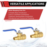 1/2" PEX-A Expansion X 1/2" FNPT Ball Valve, Blue (Lead Free) Plumbingsell