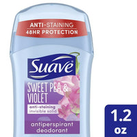 Suave Sweet Pea and Violet Anti-Staining Invisible Solid Antiperspirant Deodorant; 1.2 oz EasyOptionXY LLC
