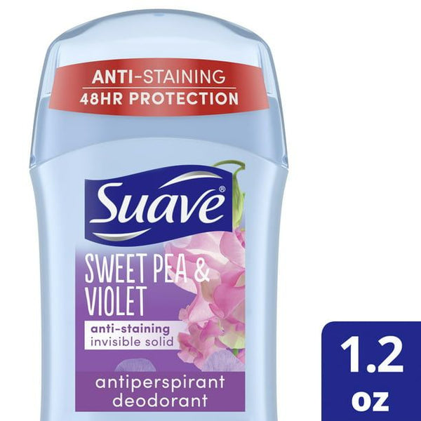 Suave Sweet Pea and Violet Anti-Staining Invisible Solid Antiperspirant Deodorant; 1.2 oz EasyOptionXY LLC