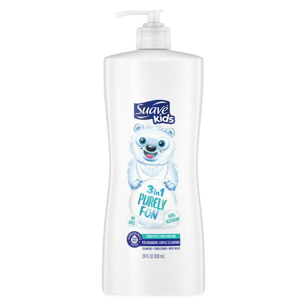 Suave Kids 3-in-1 Shampoo Conditioner Body Wash; Purely Fun; 28 oz EasyOptionXY LLC