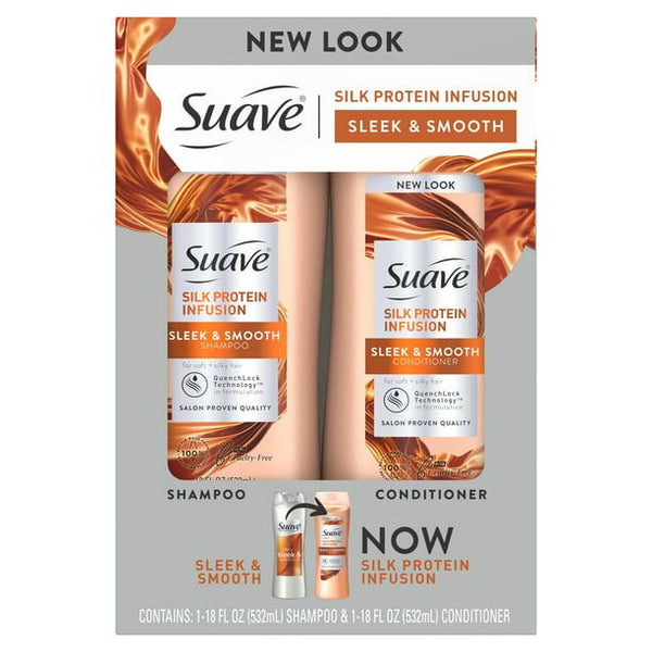 Suave Silk Protein Infusion Shampoo and Conditioner; 18 oz; 2 Pack EasyOptionXY LLC