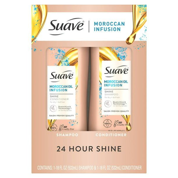 Suave Moroccan Oil Infusion Shampoo and Conditioner Set; 18 oz; 2 Pack EasyOptionXY LLC