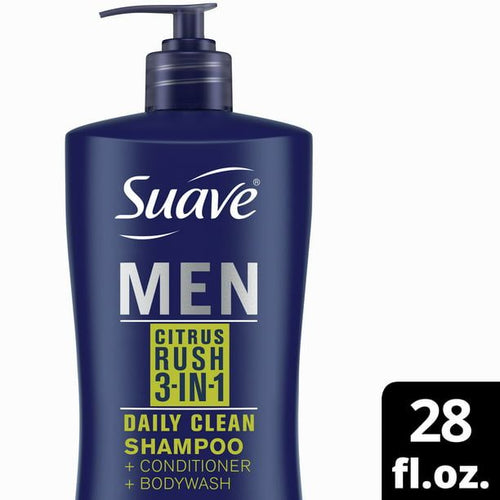 Suave Men Citrus Rush 3-in-1 Shampoo Conditioner Body Wash; 28 oz EasyOptionXY LLC