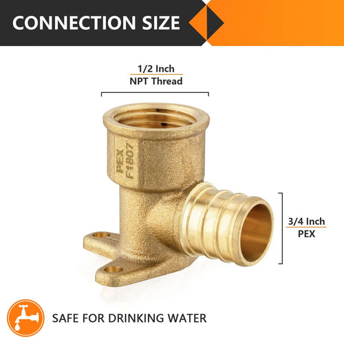 PEX-B Crimp 3/4" PEX x 1/2" Drop Ear Elbow (Lead Free) Plumbingsell