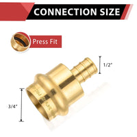 3/4" Copper Press x 1/2" PEX Expansion Brass Adapter (Lead Free)