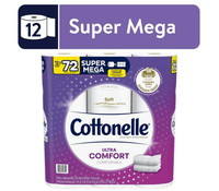 Cottonelle Ultra Comfort Toilet Paper, 12 Super Mega Rolls EasyOptionXY LLC
