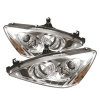Spyder Honda Accord 03-07 Projector Headlights LED Halo Amber Reflector LED Chrm PRO-YD-HA03-AM-C OffRoadUSA.com