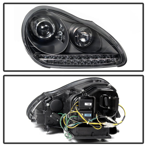 Spyder Porsche Cayenne 03-06 Projector Xenon/HID Model- DRL LED Blk PRO-YD-PCAY03-HID-DRL-BK OffRoadUSA.com