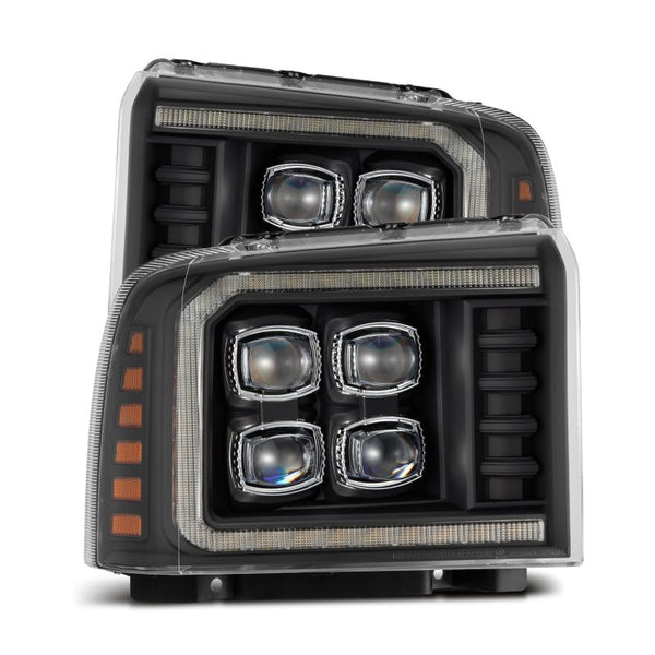 AlphaRex 05-07 Ford Super Duty/Excursion NOVA-Series LED Projector Headlights Black OffRoadUSA.com