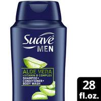 Suave Men 3-in-1 Shampoo Conditioner & Body Wash with Aloe Vera & Vitamin B7; 28 fl oz EasyOptionXY LLC