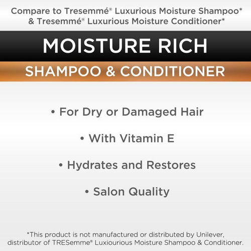 Equate Moisture Rich Shine Enhancing Shampoo & Conditioner; Full Size Set EasyOptionXY LLC