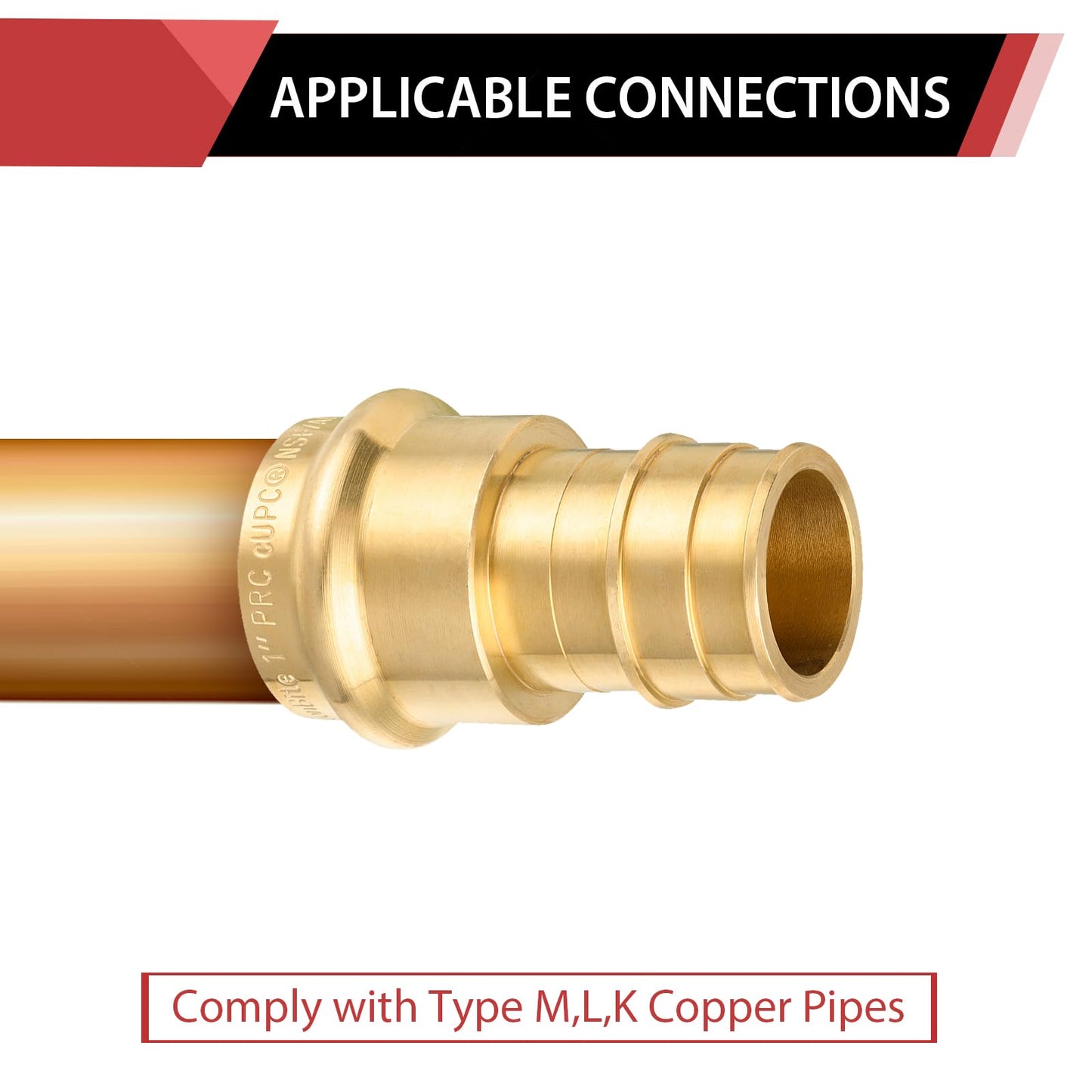 30 Pcs 2" Press x 2" PEX Expansion Brass Adapter (Lead Free)