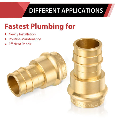 2" Copper Pressx 2" PEX Expansion Brass Adapter (Lead Free)