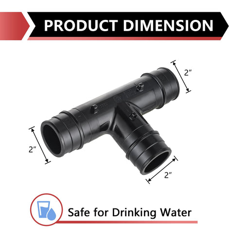 10 Pcs PEX A Expansion 2" PPSU Tee Wholesale