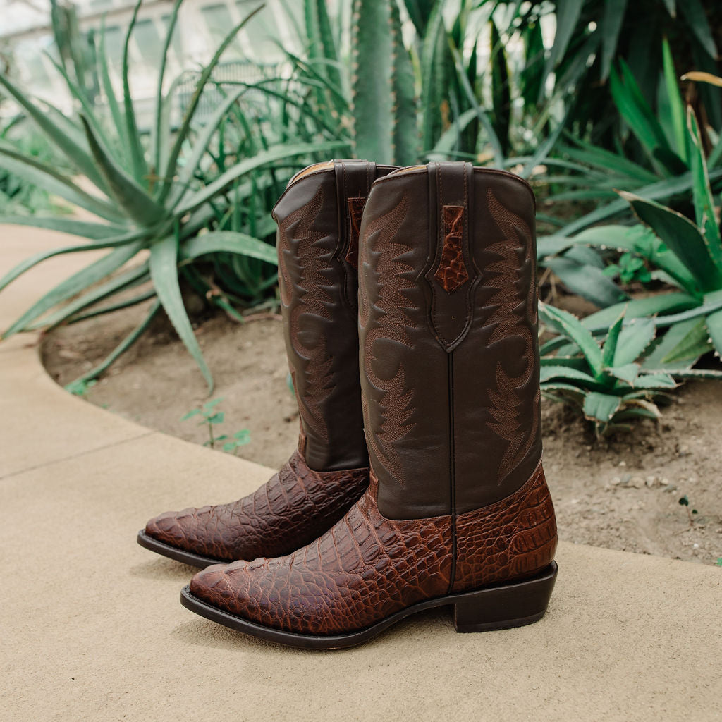 Soto Boots Soto Boots Men's Gator Tail Print Cowboy Boots Cognac (H7006)