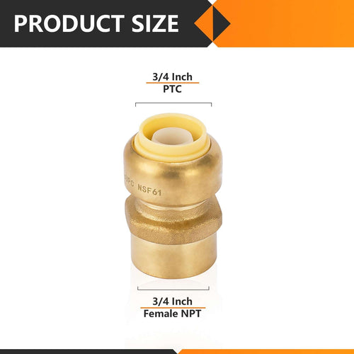 3/4" x 3/4" F Push Fit Female Adapter Plumbingsell
