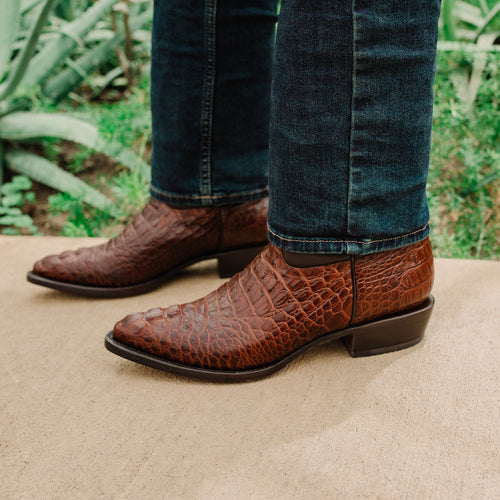 Soto Boots Soto Boots Men's Gator Tail Print Cowboy Boots Cognac (H7006)