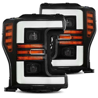AlphaRex 17-19 Ford Super Duty PRO-Series Halogen Projector Headlights Black OffRoadUSA.com