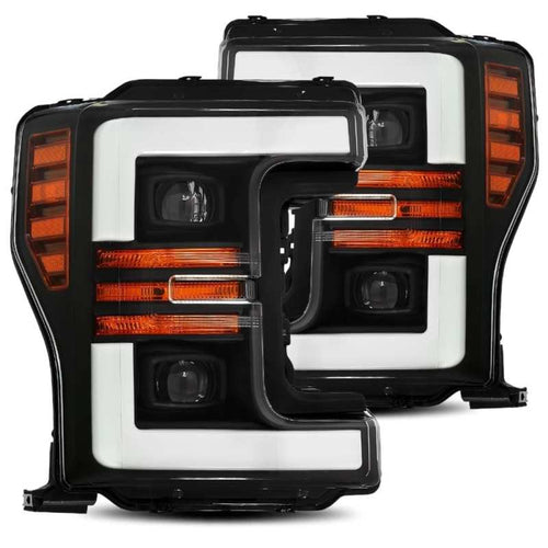 AlphaRex 17-19 Ford Super Duty PRO-Series Halogen Projector Headlights Black OffRoadUSA.com