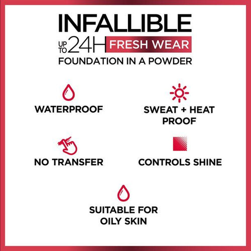 L'Oreal Paris Infallible Up to 24H Fresh Wear Foundation in a Powder; True Beige; 0.31 fl. oz EasyOptionXY LLC