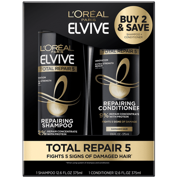L'Oreal Paris Elvive Total Repair 5 Repairing Shampoo and Conditioner Set EasyOptionXY LLC