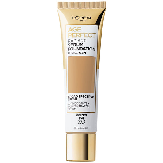 L'Oreal Paris Age Perfect Radiant Serum Foundation with SPF 50; Golden Sun; 1 fl oz