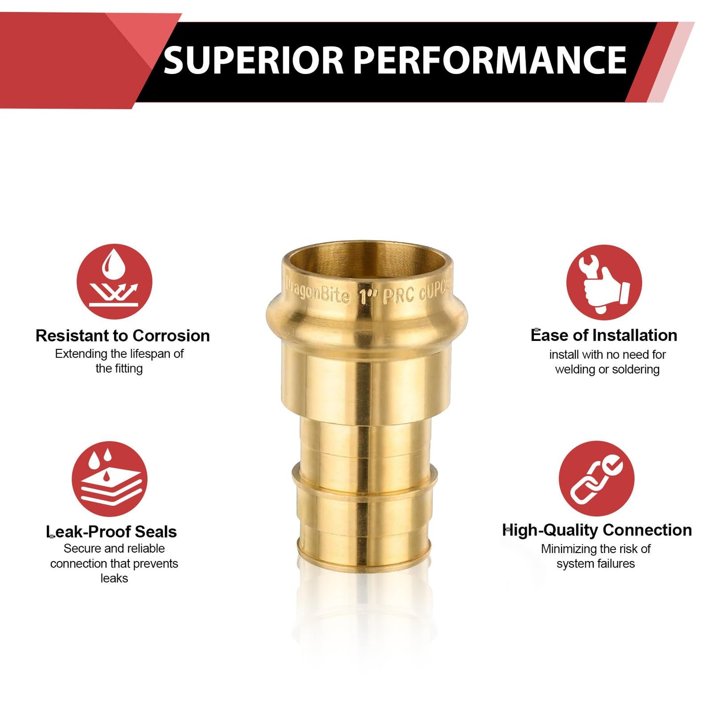 3/4" Press X 1" PEX Expansion Brass Adapter (Lead Free)