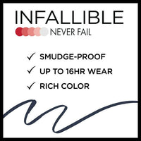 L'Oreal Paris Infallible Never Fail Pencil Eyeliner with Built in Sharpener, Black, 0.008 oz EasyOptionXY LLC