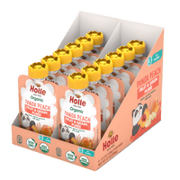 Holle Baby Food Pouches - Organic Fruit & Grain Puree -  Panda Peach Holle USA