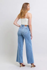 Judy Blue Full Size Wide Leg Jeans with Pockets HTO Apparel