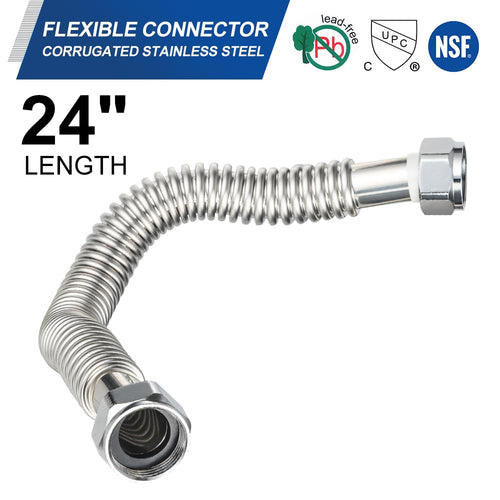 1" FIP x 1" FIP x 24" SS Corrugated Hose