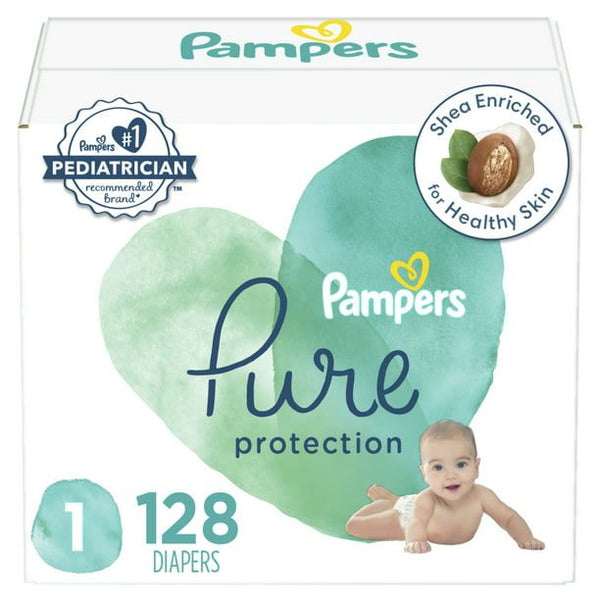 Pampers Pure Protection Natural Diapers Size 1, 128 Count EasyOptionXY LLC