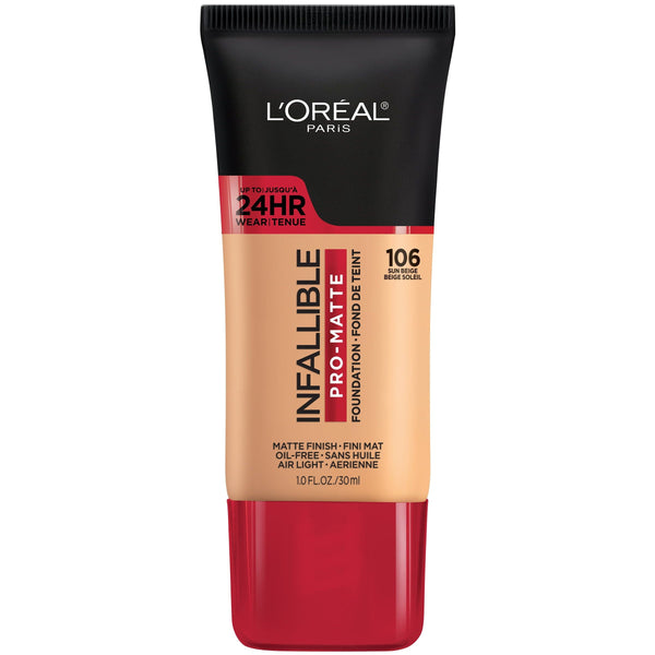 L'Oreal Paris Infallible Pro-Matte Liquid Foundation Makeup, 106 Sun Beige, 1 oz EasyOptionXY LLC