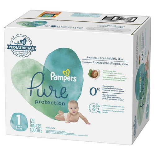 Pampers Pure Protection Natural Diapers Size 1, 128 Count EasyOptionXY LLC