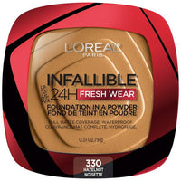 L'Oreal Paris Infallible Fresh Wear 24 Hr Powder Foundation, 330 Hazelnut, 0.31 oz EasyOptionXY LLC