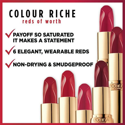 L'Oreal Paris Colour Riche Reds of Worth Satin Lipstick, Lovely Red EasyOptionXY LLC
