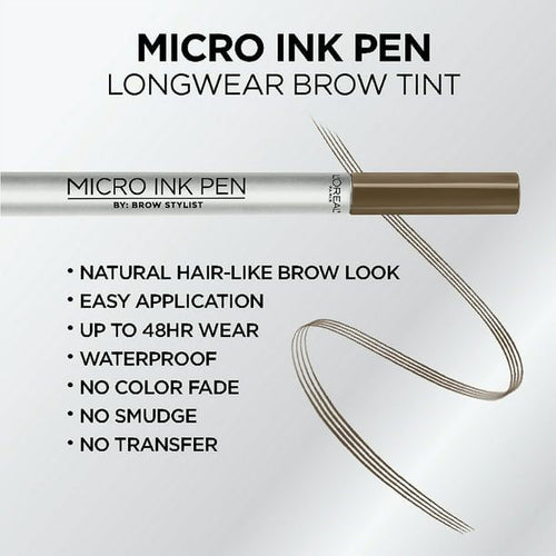 L'Oreal Paris Brow Stylist Up to 48HR Wear Micro Ink Pen, Brunette EasyOptionXY LLC
