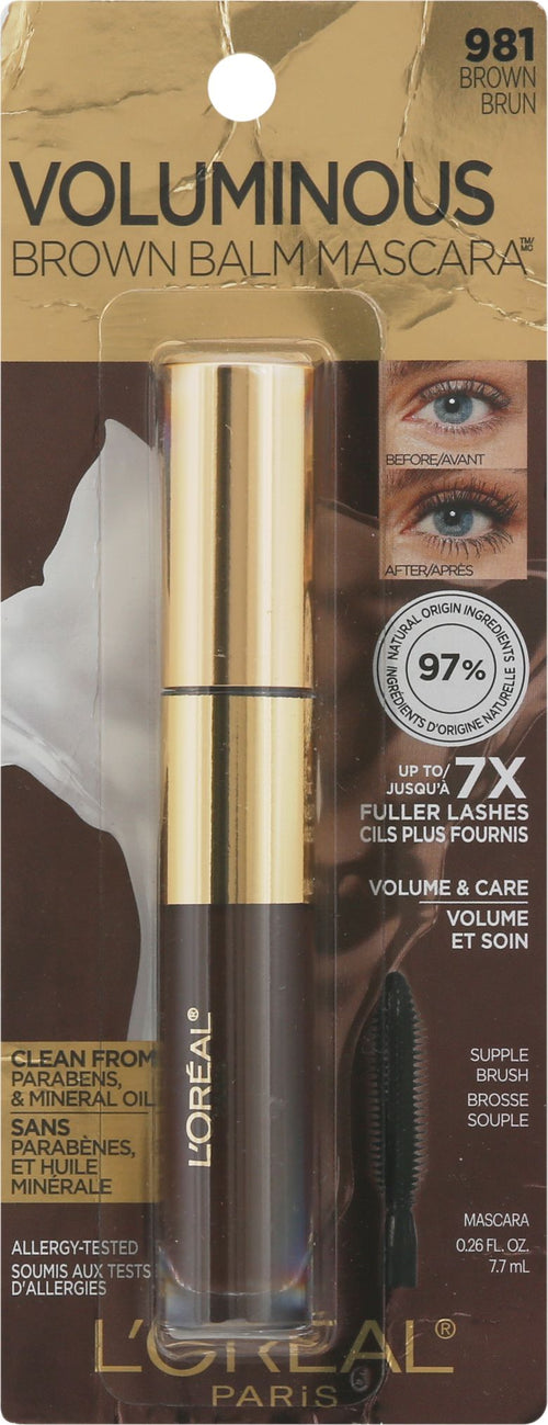 L'Oreal Paris Voluminous Brown Balm Volumizing Vegan Mascara, Brown, 0.26 fl oz EasyOptionXY LLC