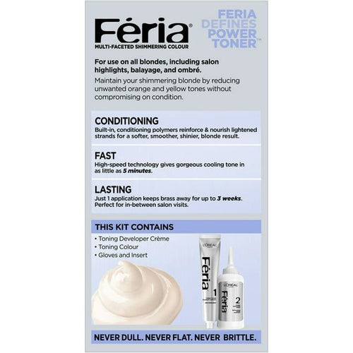 L'Oreal Paris Feria Power, Long Lasting Anti Brass Toner, Natural Blonde 9N, 1 fl oz EasyOptionXY LLC