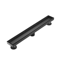 Linear Shower Drain 24" Comes with Matte Black Polished 2 in 1 Panels, Tile Insert Shower Drain, Equipped with Adjustableft,Hair Filters