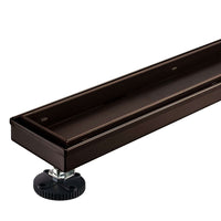 Linear Shower Drain 24" Comes with Matte Black Polished 2 in 1 Panels, Tile Insert Shower Drain, Equipped with Adjustableft,Hair Filters