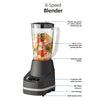 Mainstays 6 Speed Blender with 48 ounce Jar 1.5L jar Black EasyOptionXY LLC